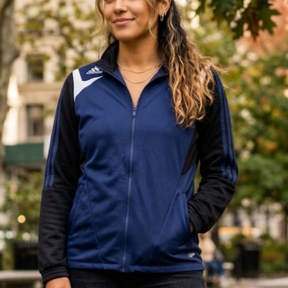 adidas 365 Navy and Black Zip-Front Track Jacket
